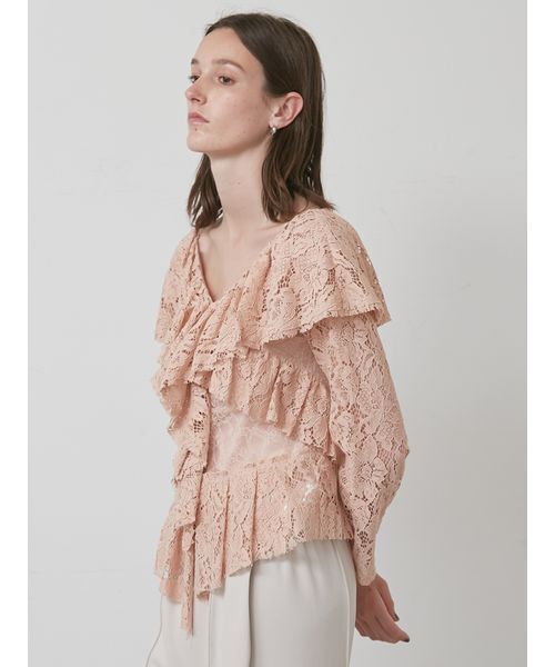 styling/（スタイリング）の「ラッフルレースブラウス（シャツ/ブラウス・レディース・アイボリー/ピンク/ブラック・F）」の15枚目の写真