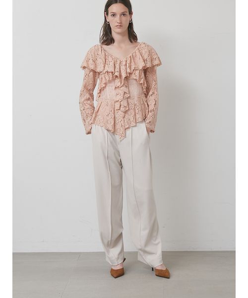 styling/（スタイリング）の「ラッフルレースブラウス（シャツ/ブラウス・レディース・アイボリー/ピンク/ブラック・F）」の11枚目の写真