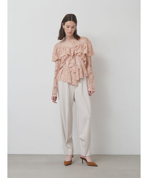 styling/（スタイリング）の「ラッフルレースブラウス（シャツ/ブラウス・レディース・アイボリー/ピンク/ブラック・F）」の10枚目の写真