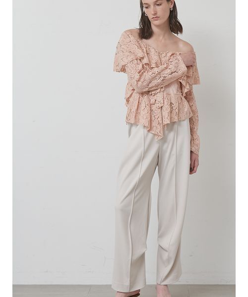 styling/（スタイリング）の「ラッフルレースブラウス（シャツ/ブラウス・レディース・アイボリー/ピンク/ブラック・F）」の9枚目の写真