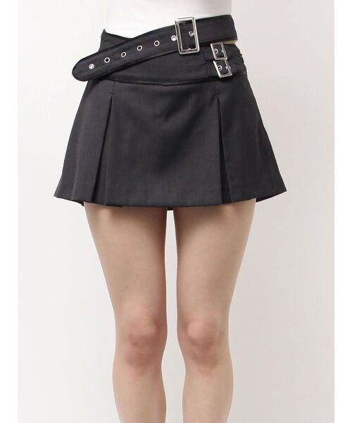 GYDA（ジェイダ）の「belt designプリーツスカートライクショートパンツ（スカート・レディース・ブラック/グレー・FREE）」の11枚目の写真