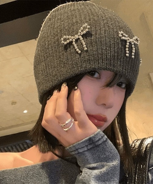 セール】メタル リボン ビーニー（ニットキャップ/ビーニー）｜DEVICE