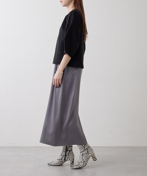 Drawing Numbers（ドローイング ナンバーズ）の「【Drawing Numbers】コットン袖パフニットプルオーバー（ニット/セーター・レディース・オフホワイト/グレー/ブラック・FREE）」の22枚目の写真