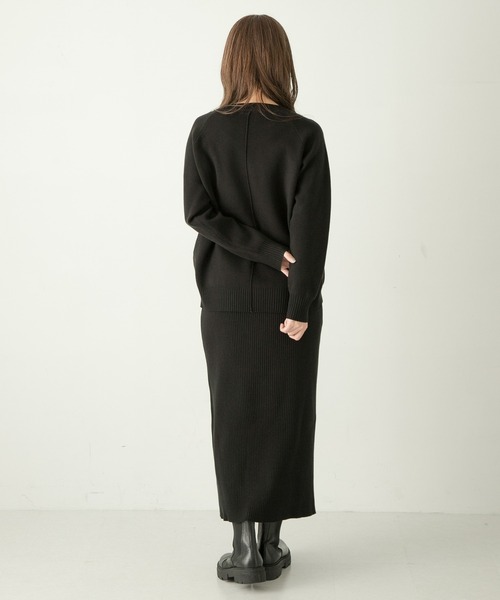 セール】『WEB限定』スウェットライクニット×スカートセットアップ