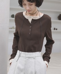AIC. | レイヤードライクヘンリーネックリブトップス(Tシャツ/カットソー)