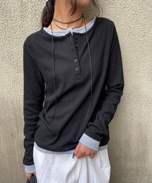 AIC. | レイヤードライクヘンリーネックリブトップス(Tシャツ/カットソー)