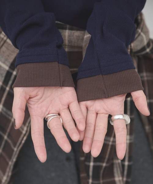 AIC.(エーアイシー)の「レイヤードライクヘンリーネックリブトップス(Tシャツ/カットソー・レディース・ブラック/チャコールグレー/ベージュ/ブラウン/ネイビー・FREE)」の16枚目の写真