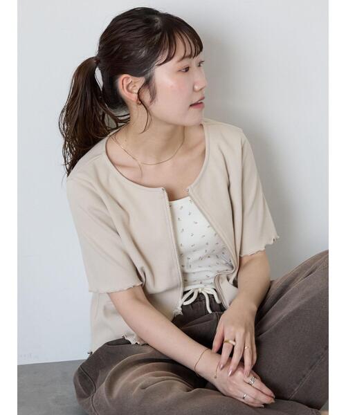 ehka sopo（エヘカソポ）の「テレコジップカーディガン（カーディガン/ボレロ・レディース・ライトベージュ/ブルー/ブラック・F）」の20枚目の写真