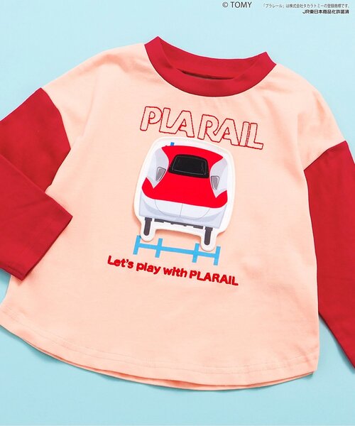 BIT'Z（ビッツ）の「【コラボ】プラレール4車種長Tシャツ（Tシャツ/カットソー・キッズ・レッド/イエロー/ブルー/グリーン・90/100/110/120/80/95）」の4枚目の写真