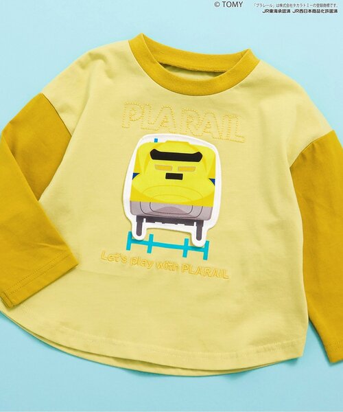BIT'Z（ビッツ）の「【コラボ】プラレール4車種長Tシャツ（Tシャツ/カットソー・キッズ・レッド/イエロー/ブルー/グリーン・90/100/110/120/80/95）」の3枚目の写真