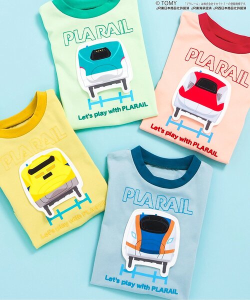 BIT'Z（ビッツ）の「【コラボ】プラレール4車種長Tシャツ（Tシャツ/カットソー・キッズ・レッド/イエロー/ブルー/グリーン・90/100/110/120/80/95）」の6枚目の写真