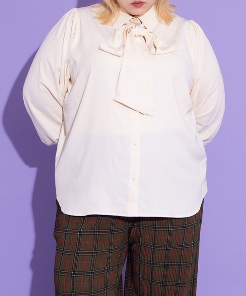 PUNYUS(プニュズ)の「リボン付きブラウス(シャツ/ブラウス・レディース・ネイビー/ホワイト/レッド・1/2/3/4)」の22枚目の写真