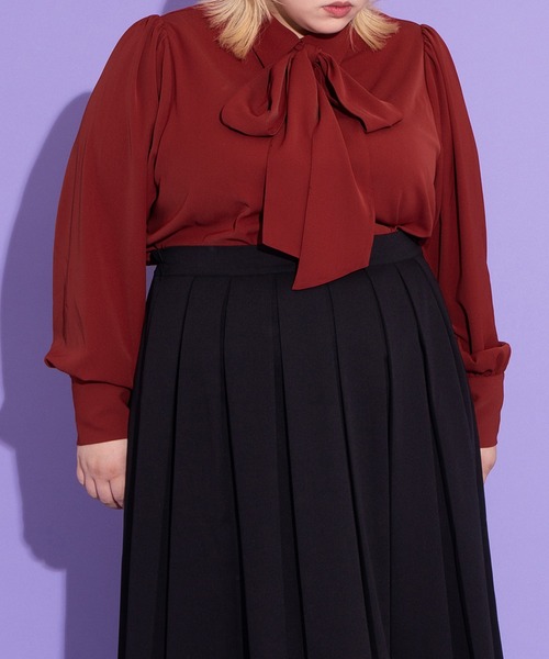 PUNYUS(プニュズ)の「リボン付きブラウス(シャツ/ブラウス・レディース・ネイビー/ホワイト/レッド・1/2/3/4)」の15枚目の写真