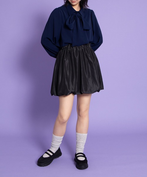 PUNYUS(プニュズ)の「リボン付きブラウス(シャツ/ブラウス・レディース・ネイビー/ホワイト/レッド・1/2/3/4)」の7枚目の写真