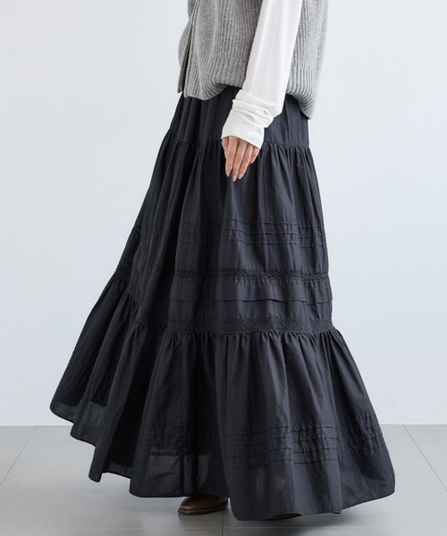 BARNYARDSTORM（バンヤードストーム）の「BARNYARDSTORM / ピンタックレースコットンスカート / ハンドウォッシャブル 【YouTube「i.style closet」紹介アイテム】（スカート・レディース・ブラック/ホワイト・FREE）」の22枚目の写真