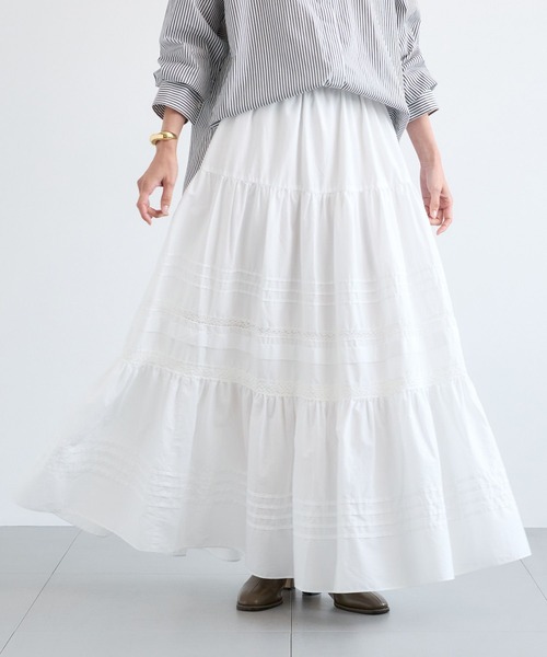 BARNYARDSTORM（バンヤードストーム）の「BARNYARDSTORM / ピンタックレースコットンスカート / ハンドウォッシャブル 【YouTube「i.style closet」紹介アイテム】（スカート・レディース・ブラック/ホワイト・FREE）」の15枚目の写真