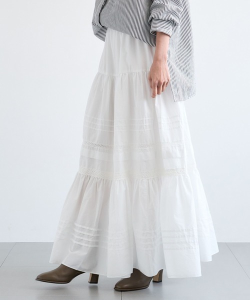 BARNYARDSTORM（バンヤードストーム）の「BARNYARDSTORM / ピンタックレースコットンスカート / ハンドウォッシャブル 【YouTube「i.style closet」紹介アイテム】（スカート・レディース・ブラック/ホワイト・FREE）」の14枚目の写真