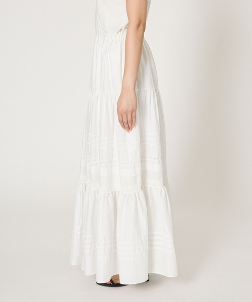 BARNYARDSTORM（バンヤードストーム）の「BARNYARDSTORM / ピンタックレースコットンスカート / ハンドウォッシャブル 【YouTube「i.style closet」紹介アイテム】（スカート・レディース・ブラック/ホワイト・FREE）」の11枚目の写真