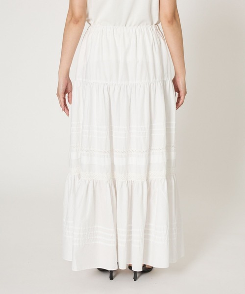 BARNYARDSTORM（バンヤードストーム）の「BARNYARDSTORM / ピンタックレースコットンスカート / ハンドウォッシャブル 【YouTube「i.style closet」紹介アイテム】（スカート・レディース・ブラック/ホワイト・FREE）」の10枚目の写真