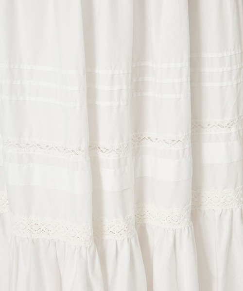 BARNYARDSTORM（バンヤードストーム）の「BARNYARDSTORM / ピンタックレースコットンスカート / ハンドウォッシャブル 【YouTube「i.style closet」紹介アイテム】（スカート・レディース・ブラック/ホワイト・FREE）」の5枚目の写真