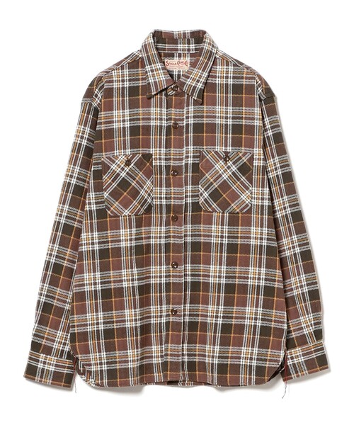 SUGAR CANE(シュガーケーン)の「SUGAR CANE / TWILL CHECK WORK SHIRT(シャツ/ブラウス・レディース・ブラウン・MEDIUM)」の1枚目の写真