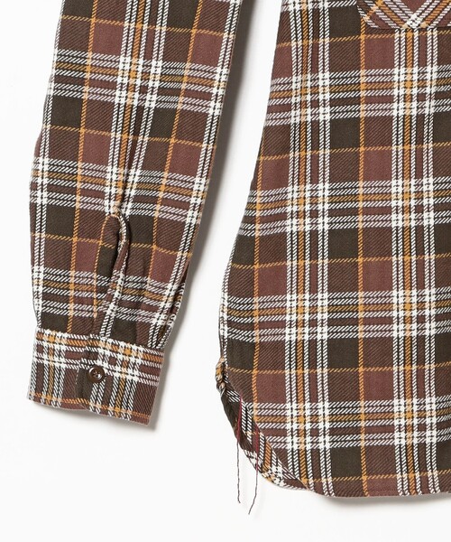 SUGAR CANE(シュガーケーン)の「SUGAR CANE / TWILL CHECK WORK SHIRT(シャツ/ブラウス・レディース・ブラウン・MEDIUM)」の4枚目の写真