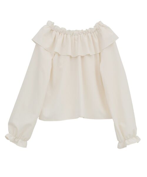 earth music&ecology（アースミュージックアンドエコロジー）の「フリルオフショルブラウス（シャツ/ブラウス・レディース・アイボリー/ブラック/チェック・FREE）」の10枚目の写真