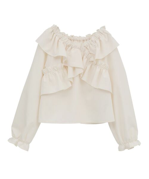 earth music&ecology（アースミュージックアンドエコロジー）の「フリルオフショルブラウス（シャツ/ブラウス・レディース・アイボリー/ブラック/チェック・FREE）」の16枚目の写真