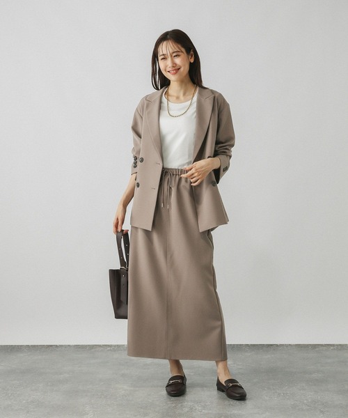 GLOBAL WORK（グローバルワーク）の「ウツクシルエットイージーIラインスカート/499665（スカート・レディース・ブラック/ブラウン系その他6/ネイビー・LARGE/MEDIUM/SMALL）」の5枚目の写真