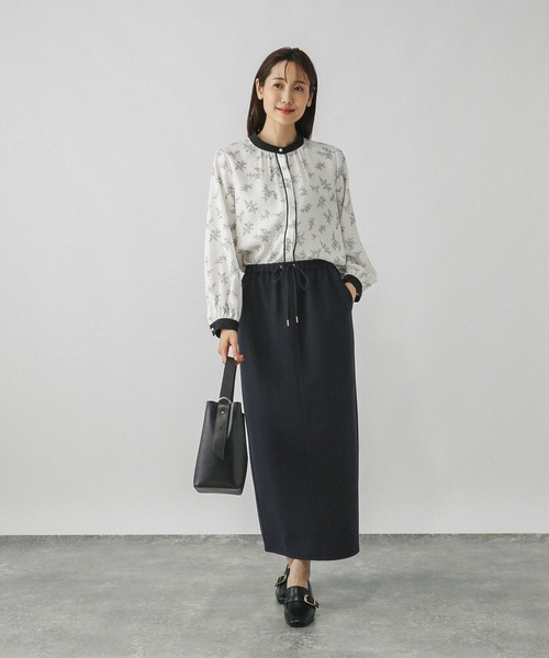 GLOBAL WORK（グローバルワーク）の「ウツクシルエットイージーIラインスカート/499665（スカート・レディース・ブラック/ブラウン系その他6/ネイビー・LARGE/MEDIUM/SMALL）」の8枚目の写真