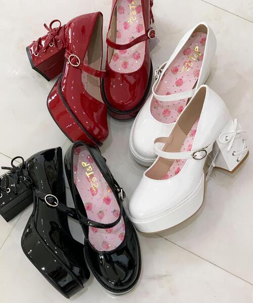 cs T&P(シーエスティーアンドピー)の「厚底ヒールレースアップパンプス(パンプス・レディース・ブラック系1/レッド系3/ホワイト系2・LL/L/M/S)」の17枚目の写真