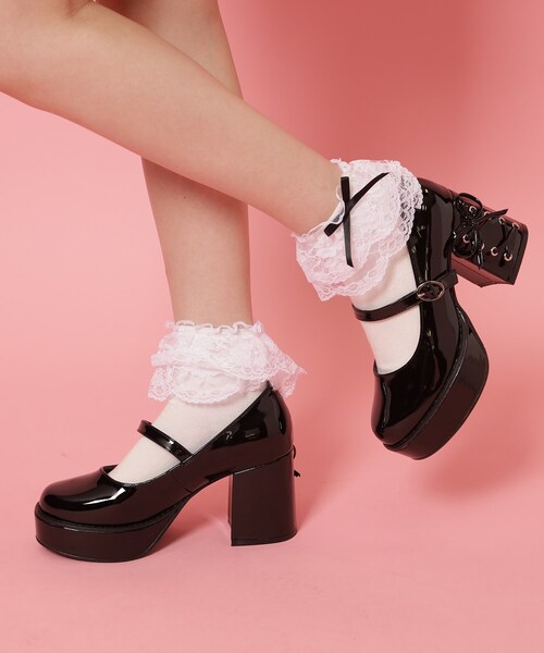 cs T&P(シーエスティーアンドピー)の「厚底ヒールレースアップパンプス(パンプス・レディース・ブラック系1/レッド系3/ホワイト系2・LL/L/M/S)」の15枚目の写真