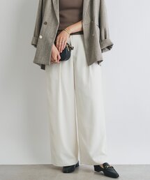 新品・タグ付き！ un dix cors ベルト付きワイドパンツ デイリーに活躍》タックワイドパンツ | un dix cors(アンディ