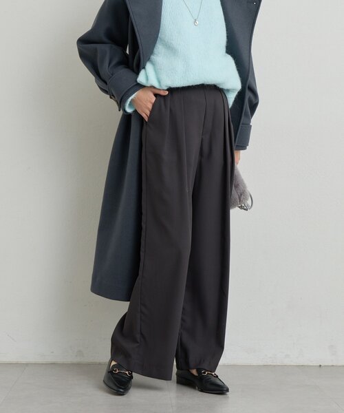 un dix cors(アンディコール)の「《デイリーに活躍》タックワイドパンツ(スラックス・レディース・ブラック/オフホワイト/チャコールグレー/モカ・FREE)」の20枚目の写真