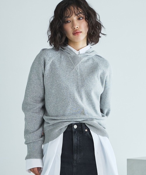 セール】SOMETHING コットンニットパーカー【洗える】（パーカー