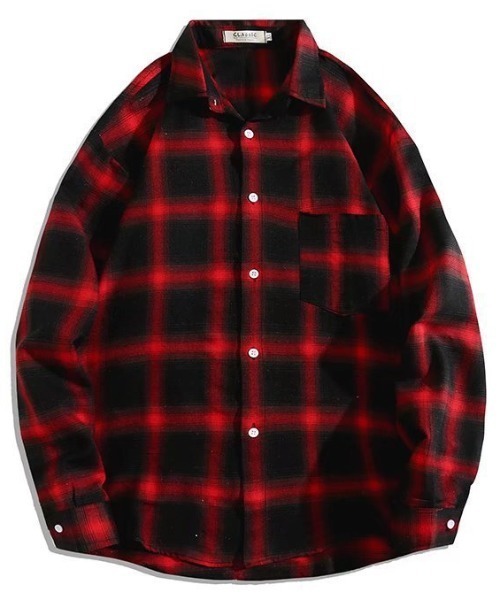 Shadow Grid Oversized Check Shirt — рубашка оверсайз в клетку