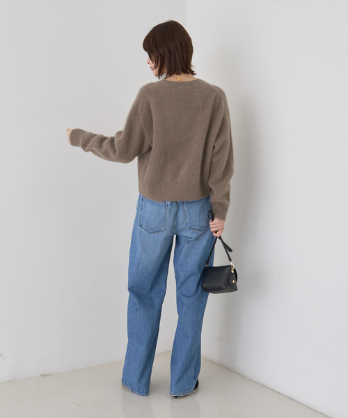 Rouge vif（ルージュヴィフ）の「フォックスウールクルーネッククルミ釦カーディガン（カーディガン/ボレロ・レディース・サックスブルー/ネイビー/ベージュ・フリー）」の21枚目の写真