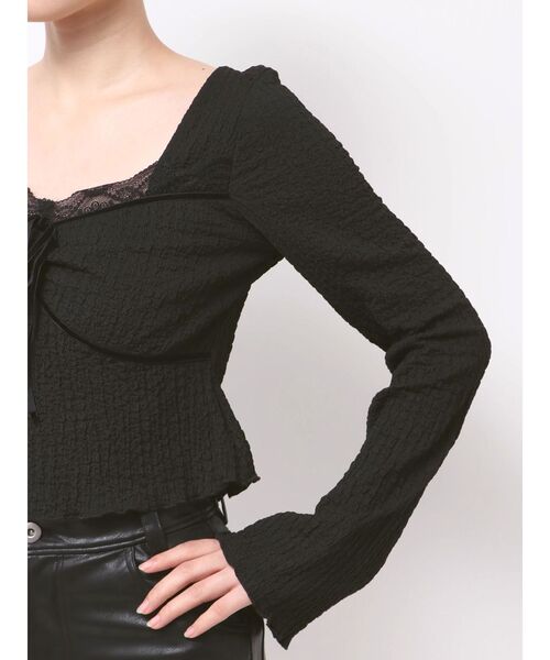 EVRIS（エヴリス）の「レースドッキングトップス（Tシャツ/カットソー・レディース・ブラウン/ホワイト/ブラック・FREE）」の13枚目の写真