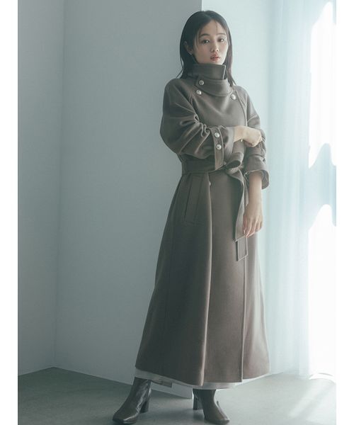 ウールカシミヤスタンドカラーコート（チェスターコート）｜SNIDEL