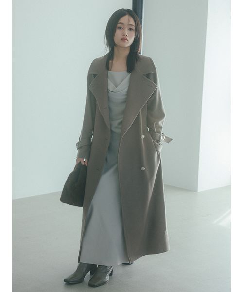 ウールカシミヤスタンドカラーコート（チェスターコート）｜SNIDEL