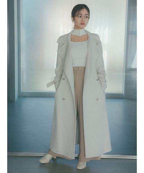 スナイデル ウールカシミヤスタンドカラーコート アイボリー 24AW SNIDEL（スナイデル）の「ウールカシミヤスタンドカラーコート（その他