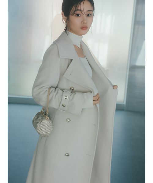 ウールカシミヤスタンドカラーコート（チェスターコート）｜SNIDEL