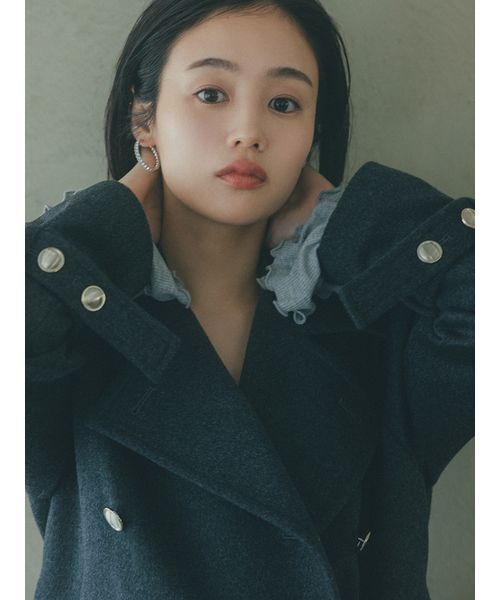 SNIDEL（スナイデル）の「ウールカシミヤスタンドカラーコート（チェスターコート・レディース・アイボリー/ダークグレー/ブラウン/ライトブルー・0/1）」の12枚目の写真