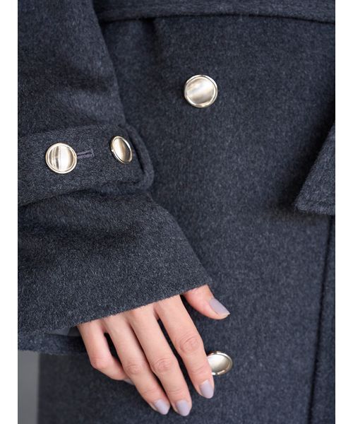 SNIDEL（スナイデル）の「ウールカシミヤスタンドカラーコート（チェスターコート・レディース・アイボリー/ダークグレー/ブラウン/ライトブルー・0/1）」の17枚目の写真