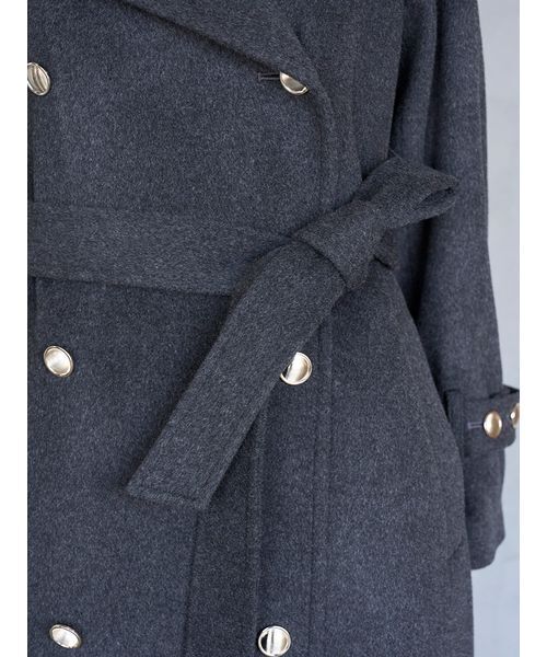 ウールカシミヤスタンドカラーコート（チェスターコート）｜SNIDEL