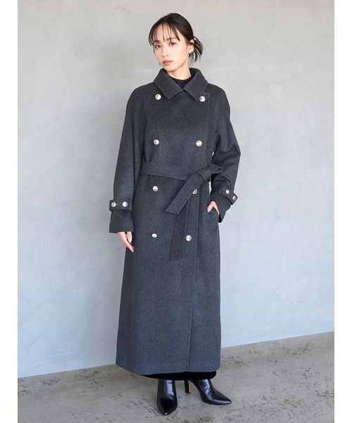 snidel ウールカシミヤスタンドカラーコート ウールカシミヤスタンドカラーコート（チェスターコート）｜SNIDEL