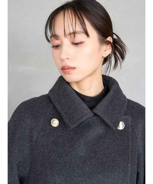 セール】ウールカシミヤスタンドカラーコート（チェスターコート