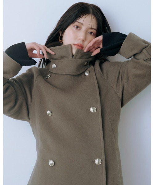 ウールカシミヤスタンドカラーコート（チェスターコート）｜SNIDEL