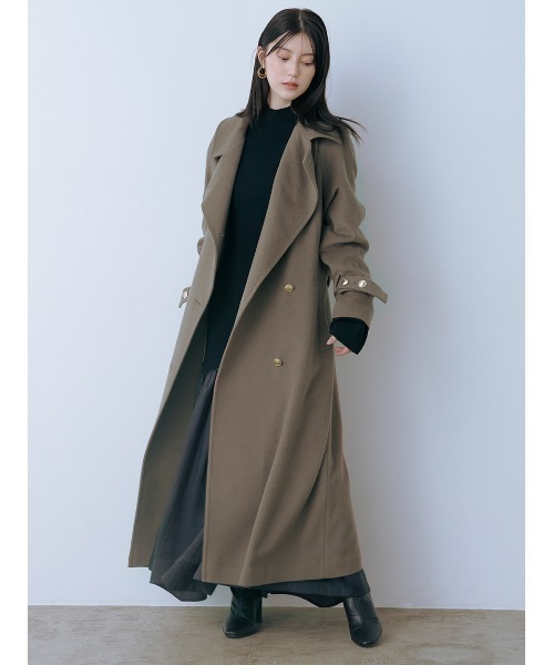 ウールカシミヤスタンドカラーコート（チェスターコート）｜SNIDEL
