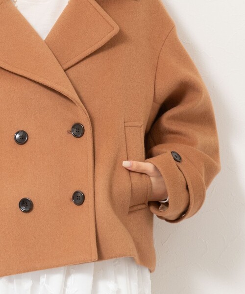 NOLLEY’S（ノーリーズ）の「ウールカシミヤダブルブレストコート（ピーコート・レディース・キャメル/ネイビー・38）」の16枚目の写真